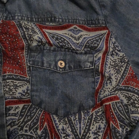 TRIBAL jeans viscose blue blouse. EUC! - Picture 3 of 5